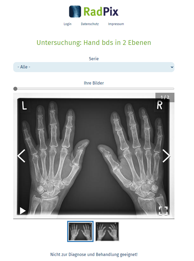 Radpix Untersuchungsbilderanleitung